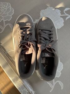 Puma Grey Suede Sneakers
