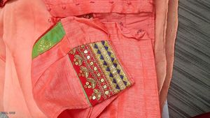 Embroidered Saree With Lace Border