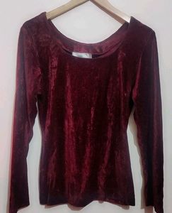 Burgundy Color Velvet Top For Girl & Woman 30 Bust