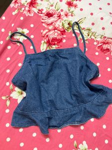 Denim Corset Type Crop Top
