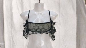 21245. Sheer Lace Bralette with Bow Detail