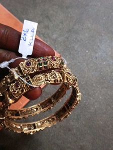 Exquisite Gold Bangles with Gemstones