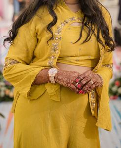 Mustard Embroidered Kurta Set