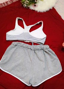 Grey Sports Bra &amp; Shorts Set