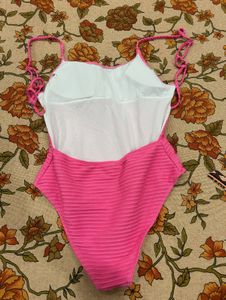 Vibrant Pink Textured One-Piece Swimsuit
