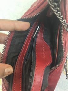 Red Quilted Handbag of allen solly