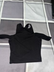 Chic Black Cross-Over Top
