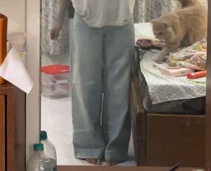 light wash blue baggy jeans