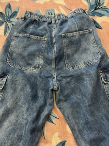 Blue Denim Cargo Jeans