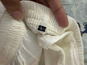 White Embroidered Pants