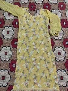 Yellow Embroidered Kurta
