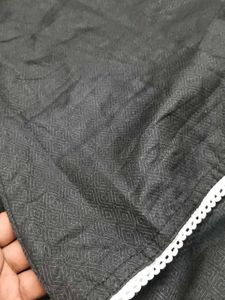 Stylish Black Kurta with White Lace Trim