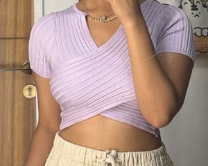 Lavender Ribbed Crop Top
