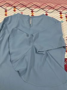 Sky Blue Bell Sleeve Top