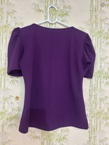 Elegant Purple Puff Sleeve Top