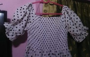 Polka Dot Smocked Maxi Dress