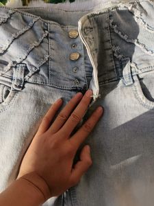 High-Waisted Denim Jeans