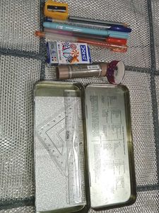 Retro Pencil Box & School Supplies