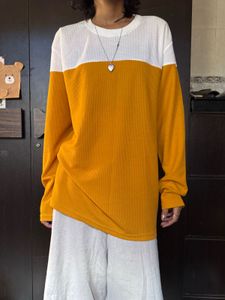 Color Block Ribbed Long Sleeve Top