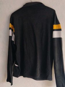 Men's Collared Shirt with Yellow Stripe