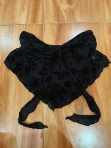 Black Velvet Floral Whimsical Tube Top