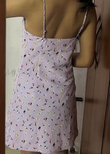Lavender Floral Print Slip Dress