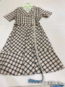 Vintage Plaid Button-Up Midi Dress