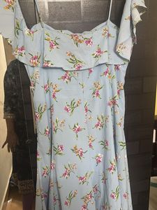 Light Blue Floral Print Dress