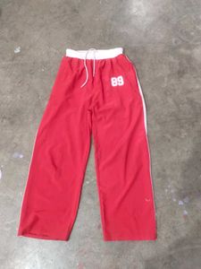 Red Wide Leg Track Pants