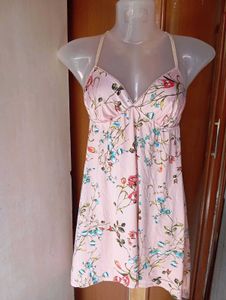 Pink Floral Mini Dress