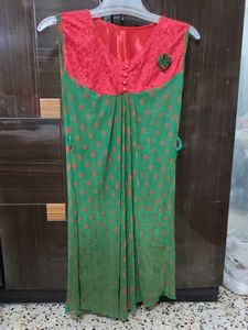 Long bright green top