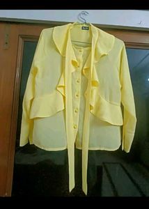 New Georgette Yellow Women Top