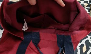 "MV" Classic Varsity Style Dual Handle Tote Bag