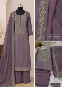 Brand New Light Purple Embroidered Unstitched Suit