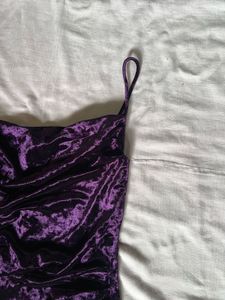 Purple Velvet Mini Dress