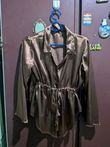 Chic Satin Bell Sleeve Top