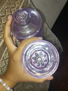 Set of 2 Purple Plastic Storage Jars