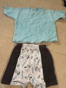 Cute Snoopy T-Shirt and Shorts Set