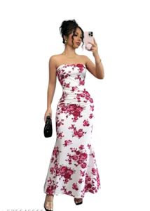 Stunning Floral Strapless Maxi Dress