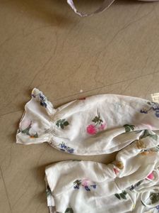 White Floral Print Crop Top