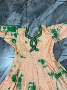 Beautiful Peach & Green Gown