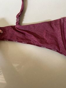 Calvin Klein Burgundy Lace Bra &amp; Panty Set