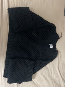 black knit pullover