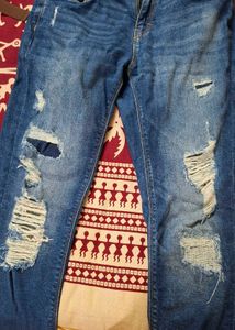 Lee Cooper Distressed Skinny Blue Denim Jeans