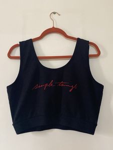 black "Simple Things" Cropped Top