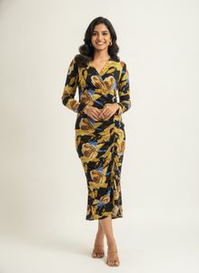 Stylish Floral Print Midi Dress