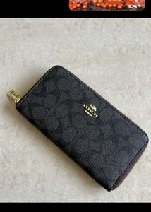 Coach Signature Zip Around Wallet