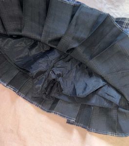 Korean Plaid Pleated Mini Skirt