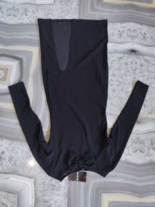 Elegant Black Long Sleeve Bow Detail Dress