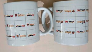 Set of 2 White Ceramic Mugs